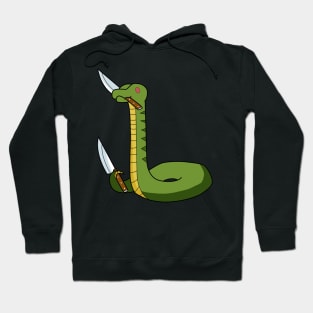 Double wielder , snake with knife! Hoodie